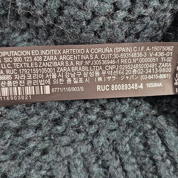 Zara Chunky Knit Hooded Sweater Dark Green Cozy Mohair Blend Oversized Size S - Picture 6 of 8